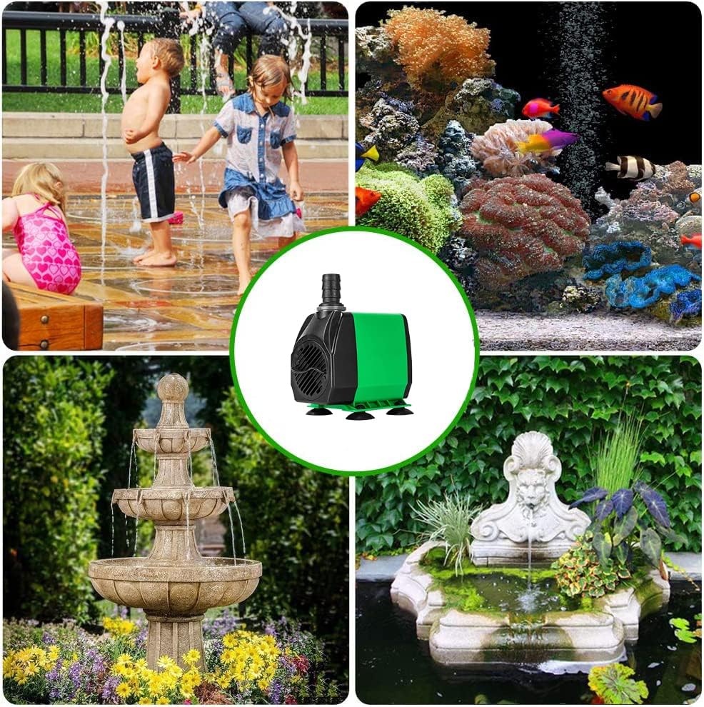 Quiet Adjustable 3000L/H 60W Submersible Aquarium Water Pump - Green DEMO