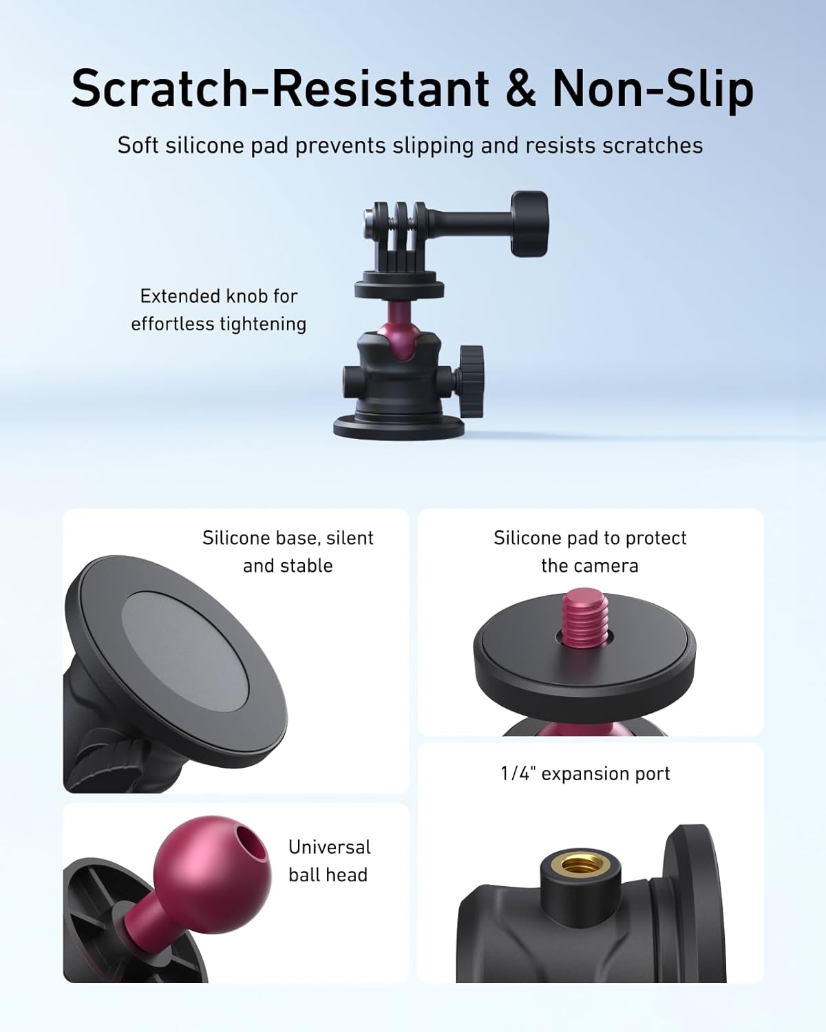 TELESIN Magnetic Camera Mounts 360° Quick Car Mount Holder for GoPro & NEW