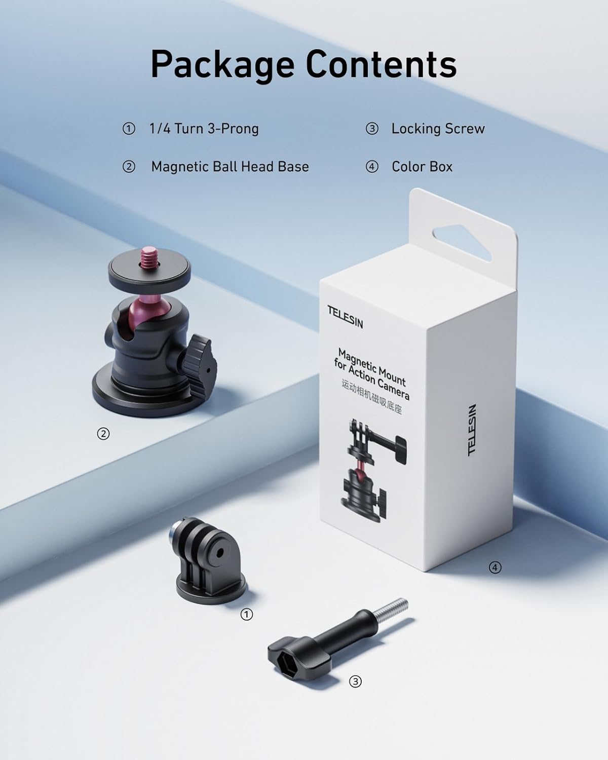 TELESIN Magnetic Camera Mounts 360° Quick Car Mount Holder for GoPro & NEW