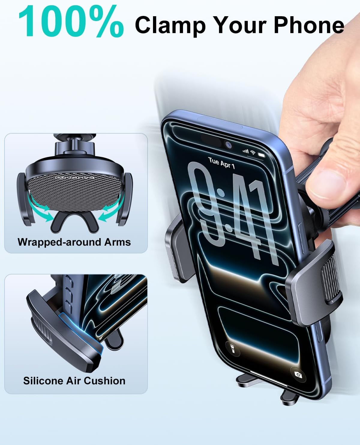 Black Car Phone Mount Holder for Dashboard - Dash-Mounted Holders NEW
