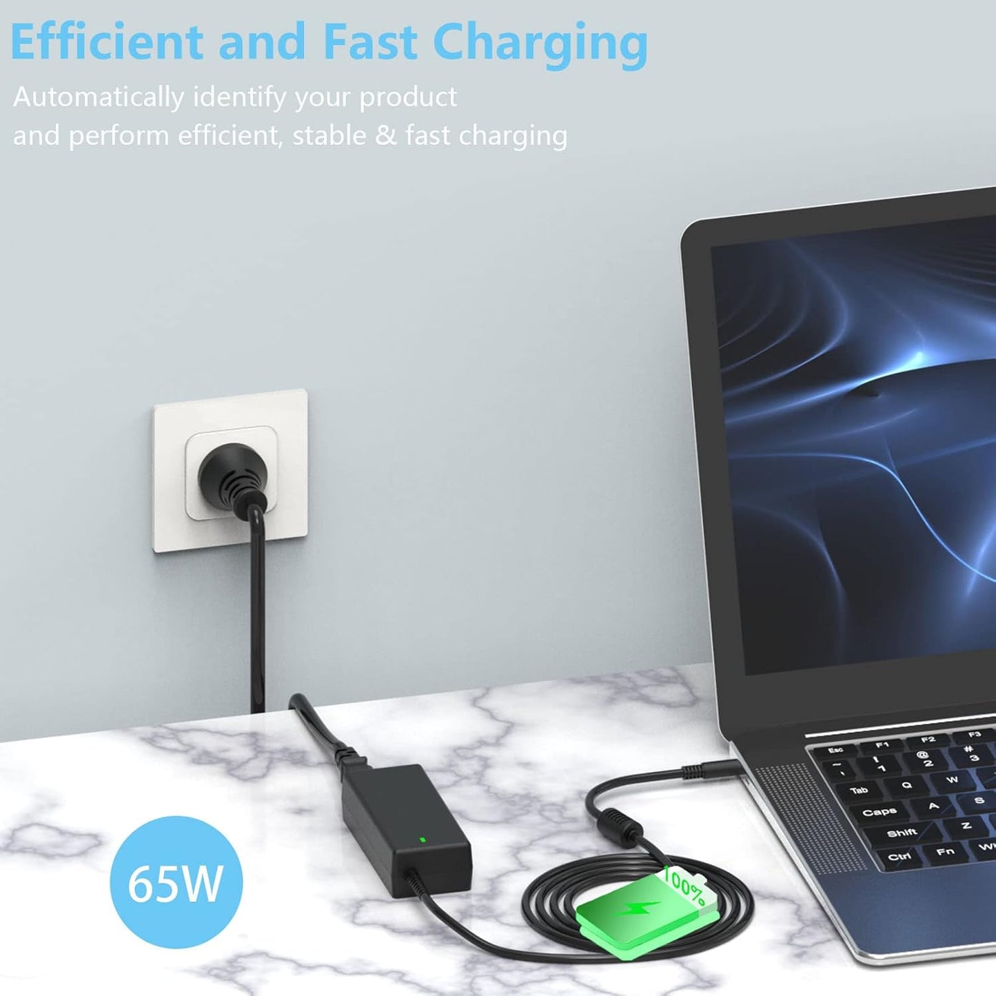 65W Black Laptop Charger for Dell Inspiron 3000 5000 Series Notebooks DEMO