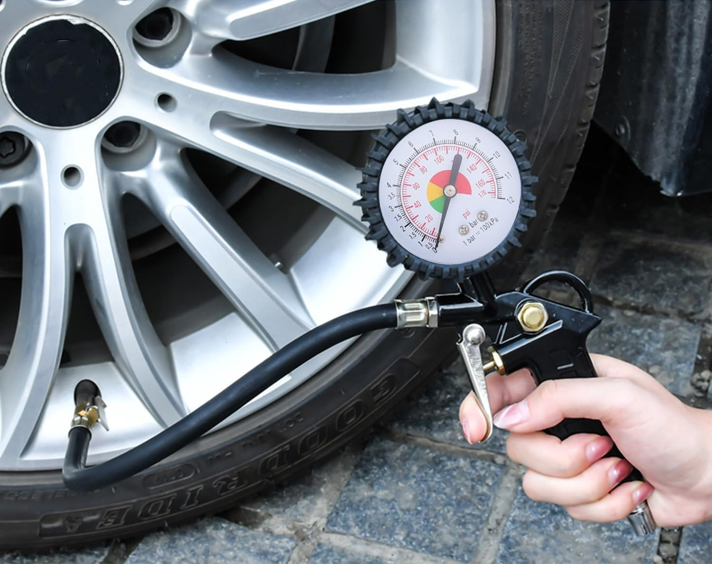 Digital Tire Pressure Gauge 0-170 PSI/12 Bar Dial Meter for Car, Truck, SUV DEMO