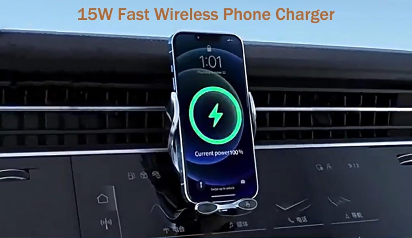 Basecn 15W Automobile Chargers Fast Charge Wireless Car Vent Phone Charger NEW