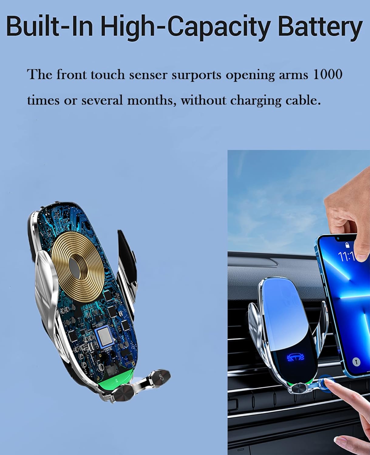 Basecn 15W Automobile Chargers Fast Charge Wireless Car Vent Phone Charger NEW