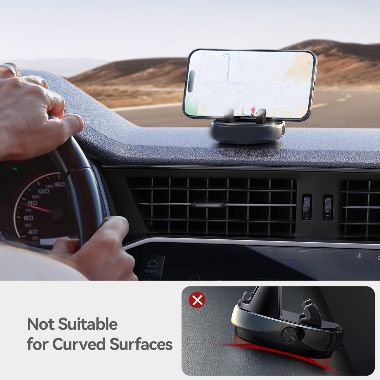 JOYROOM 360° Adjustable Black Dash-Mounted Car Phone Holder for All DEMO