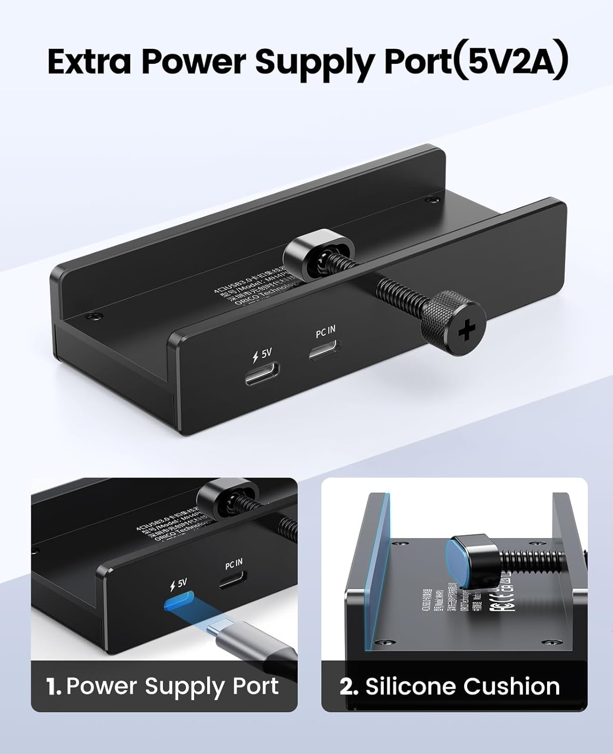 ORICO Aluminum USB Hubs 4-Port USB 3.0 Hub Powered Splitter for Desktops NEW