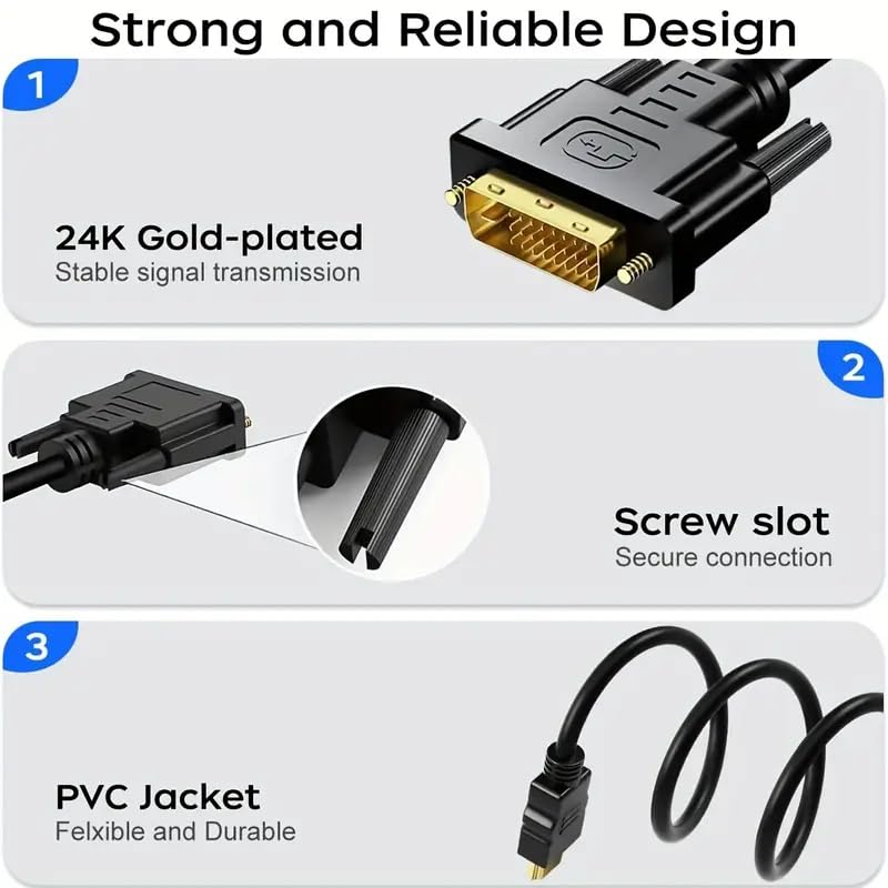 TEKERA DVI to HDMI Adapter Cable - High Speed Male DVI-D 24+1 Converter, DEMO