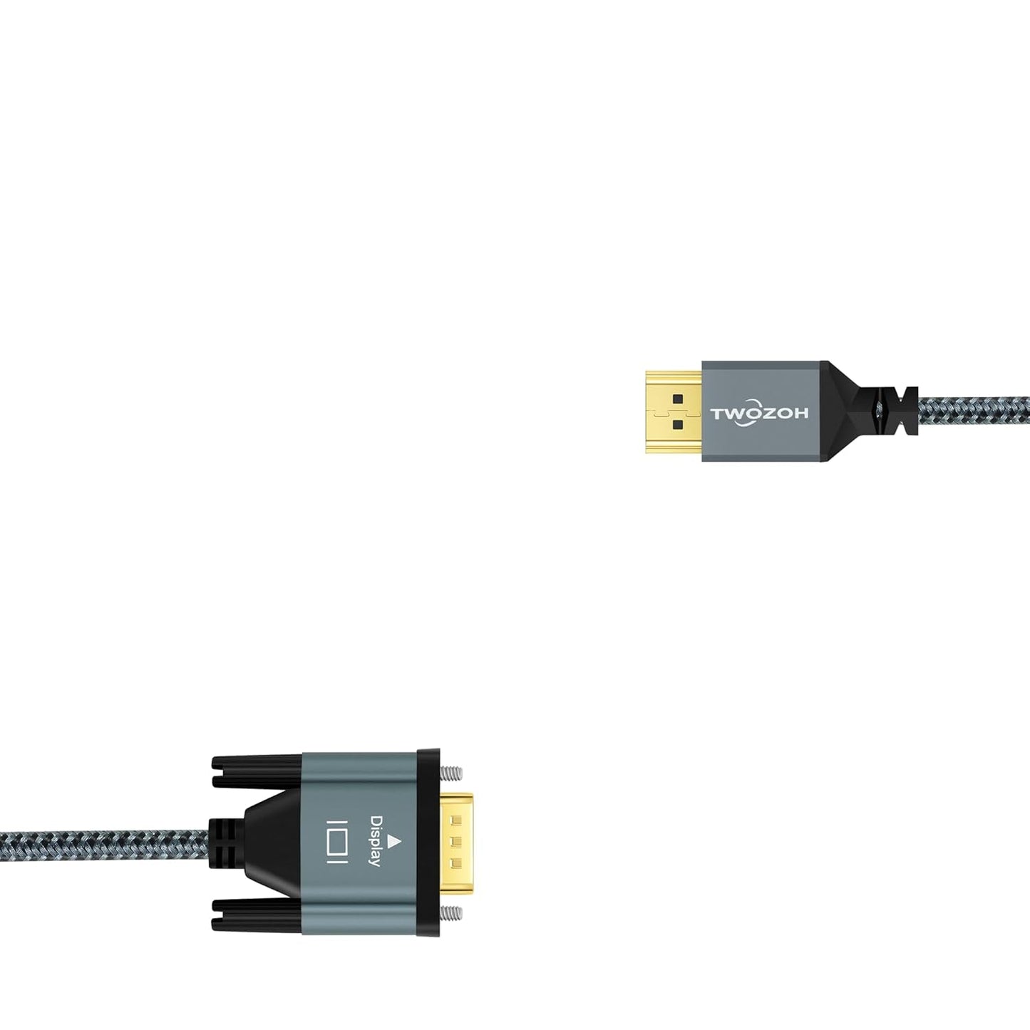 Twozoh HDMI to VGA Cable 5m Nylon Braided Gold-Plated Aluminum Alloy Shell NEW