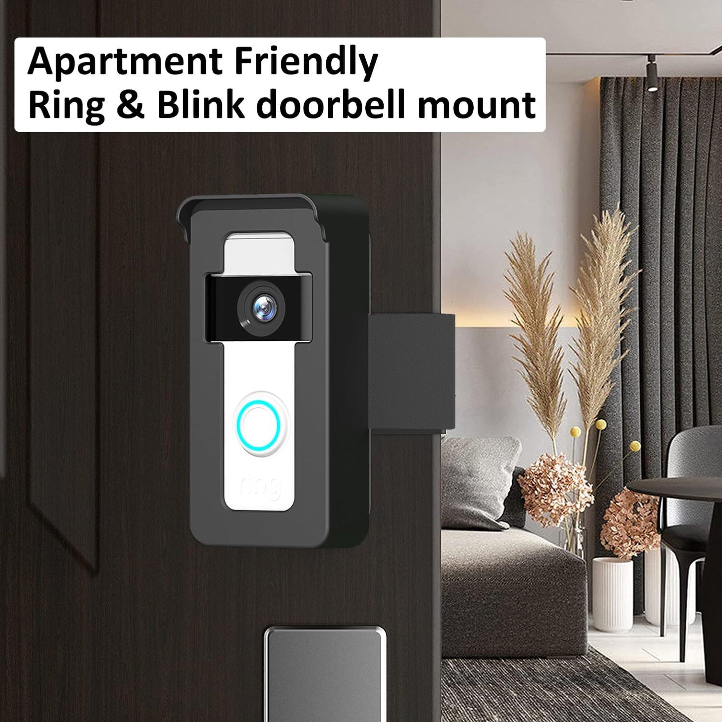 Waterproof Anti-Theft Video Doorbell with No-Drill Black Mounting NEW
