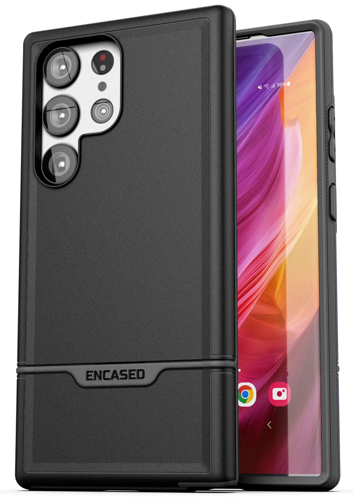 Encased Protective Black Phone Case for Samsung Galaxy S23 Ultra NEW