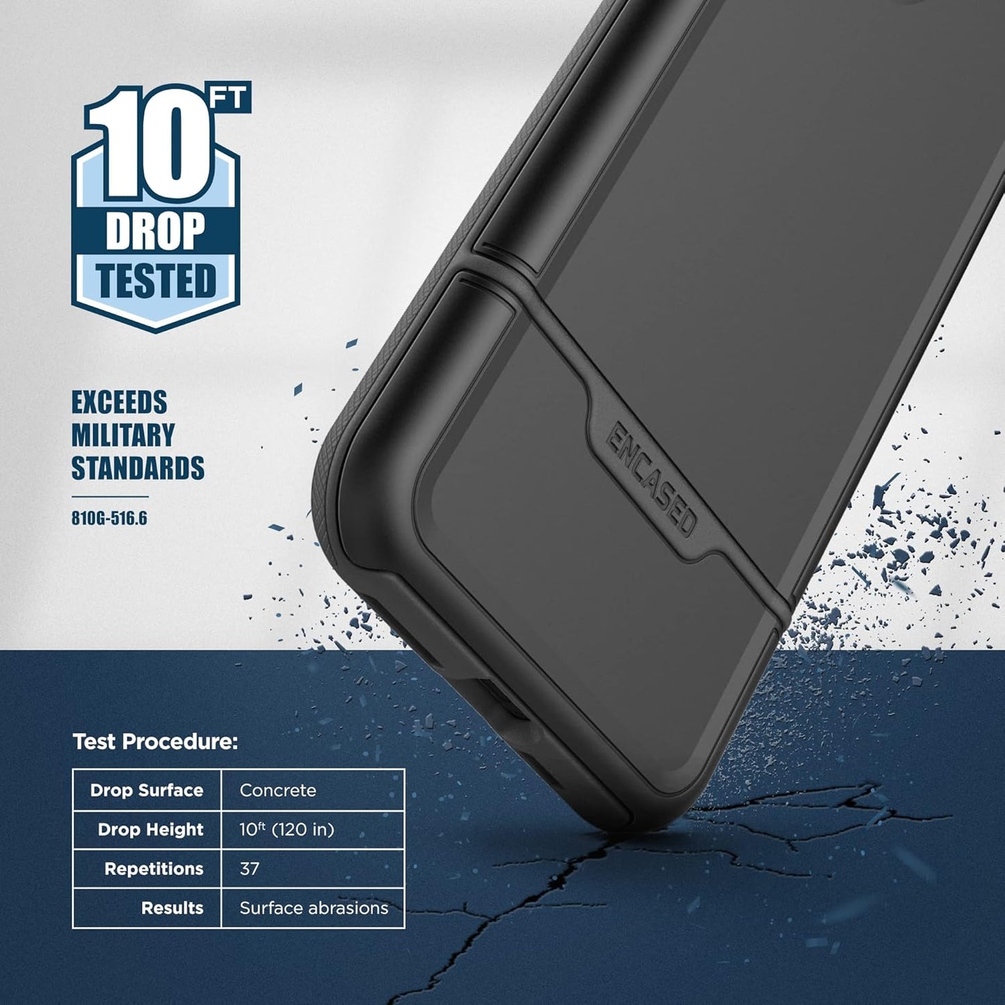 Encased Protective Black Phone Case for Samsung Galaxy S23 Ultra NEW