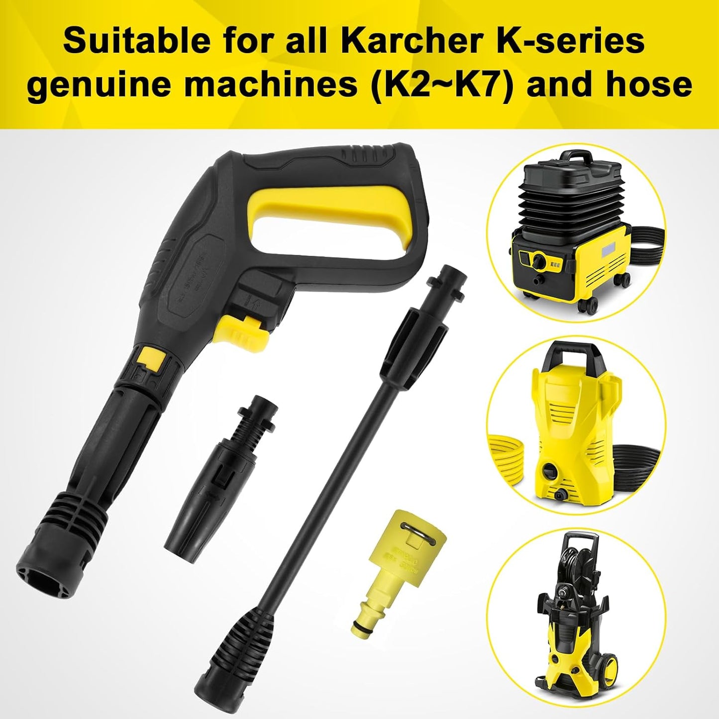 Pressure Washer Cleaning Gun with Quick Connect Plug and Release Black DEMO