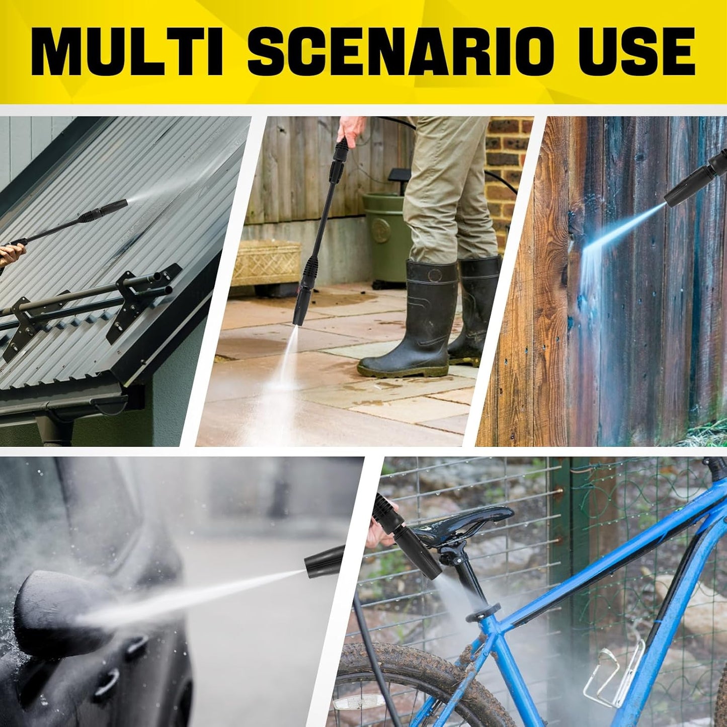 Pressure Washer Cleaning Gun with Quick Connect Plug and Release Black DEMO