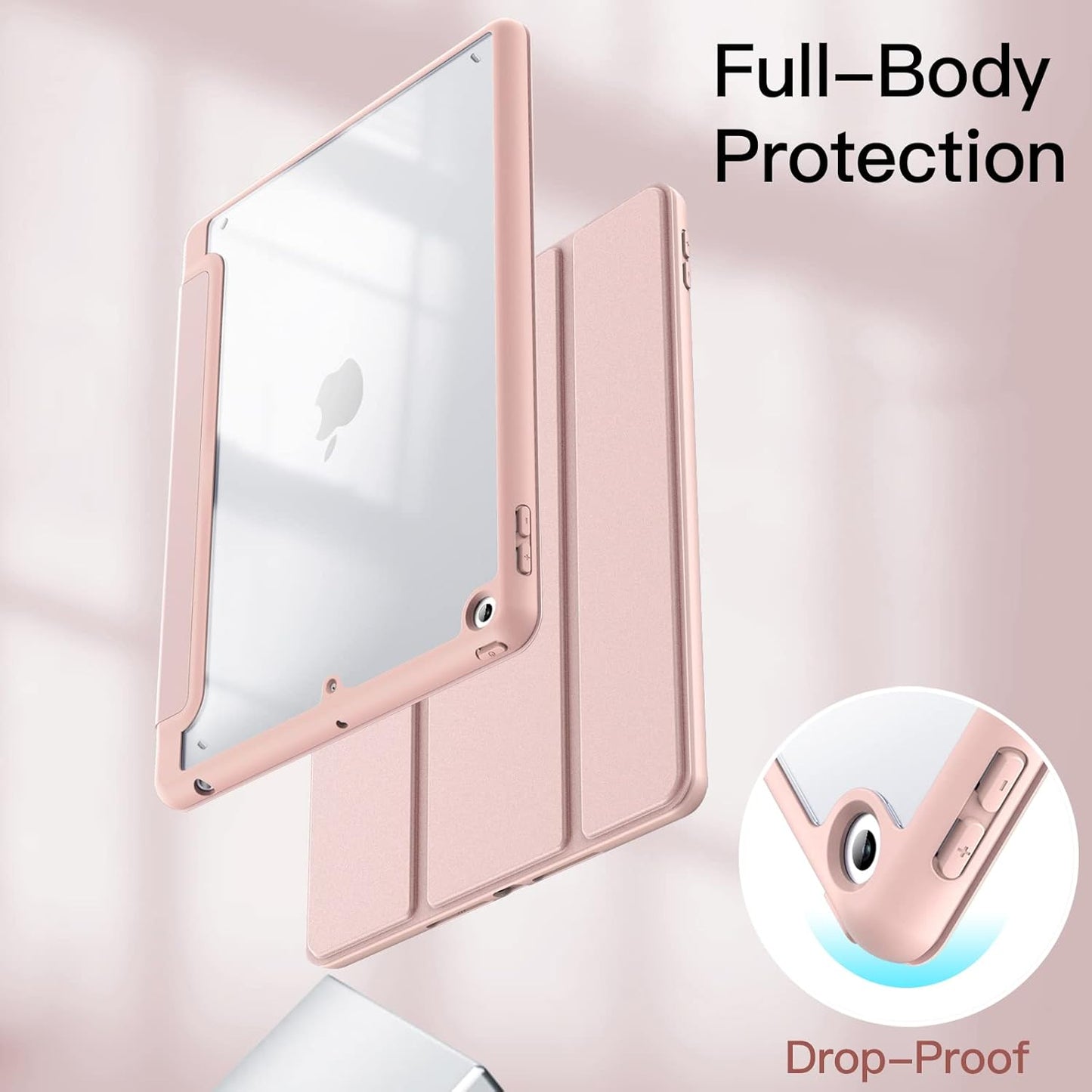 JETech Rose Gold Tablet Case for iPad 6th/5th Gen with Pencil Holder Size NEW
