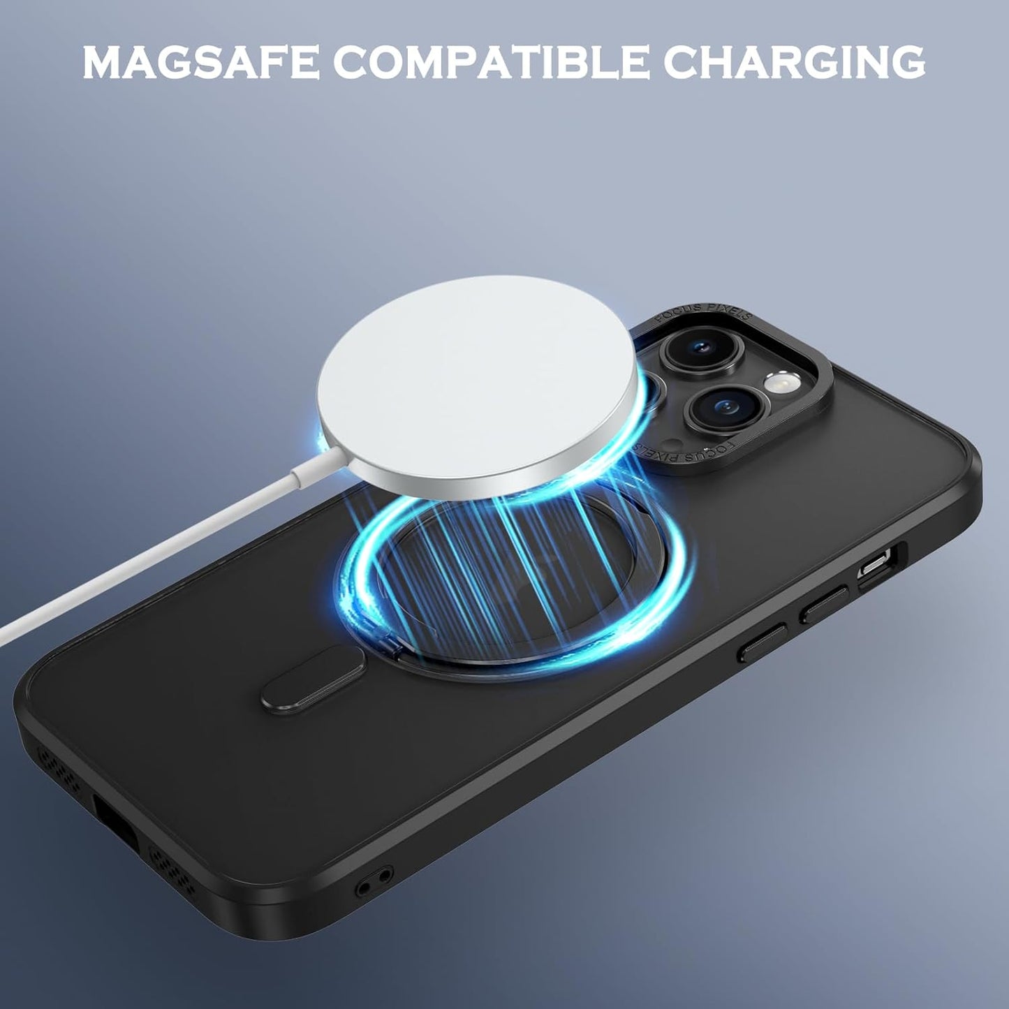 Magnetic 360° Rotating Phone Case for Apple iPhone 14 Pro, Black Size NEW