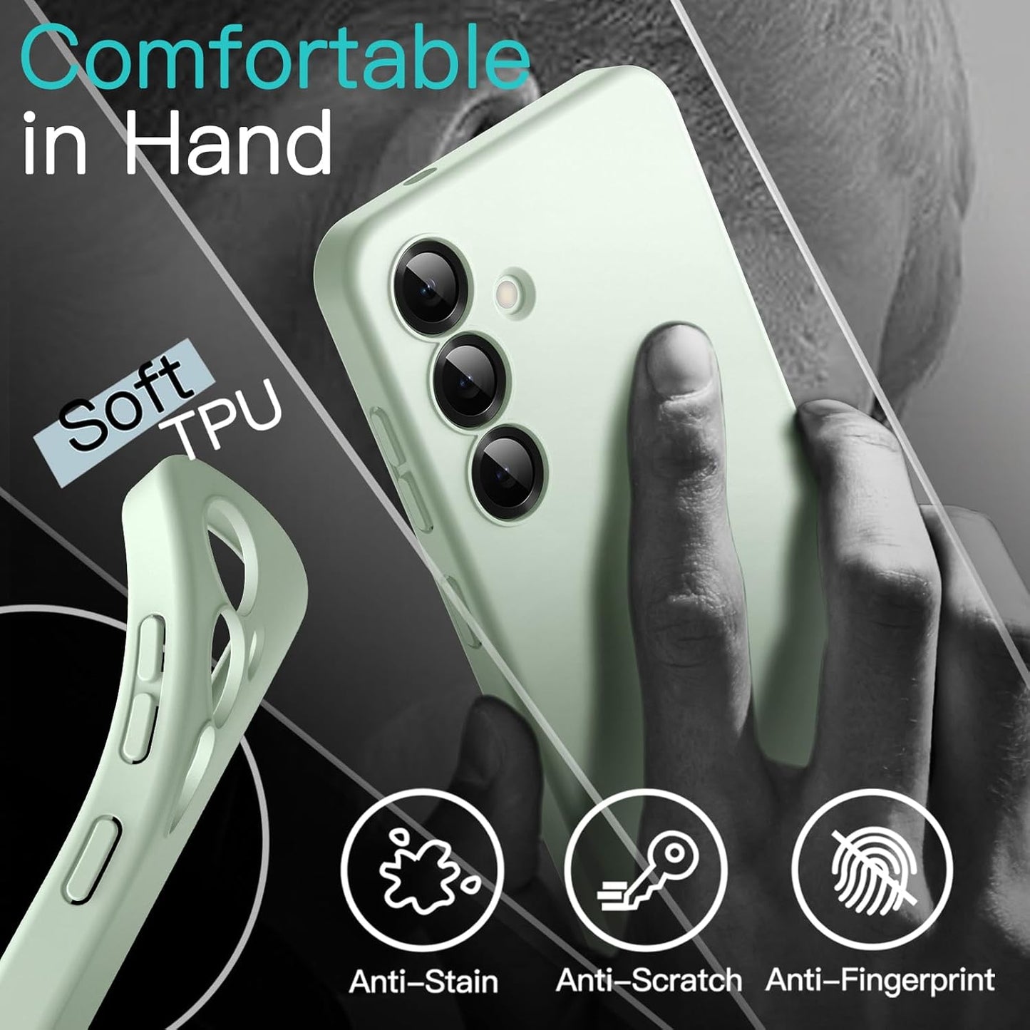 JETech Slim Fit Mint Green Phone Case for Samsung Galaxy S24 Ultra Size NEW