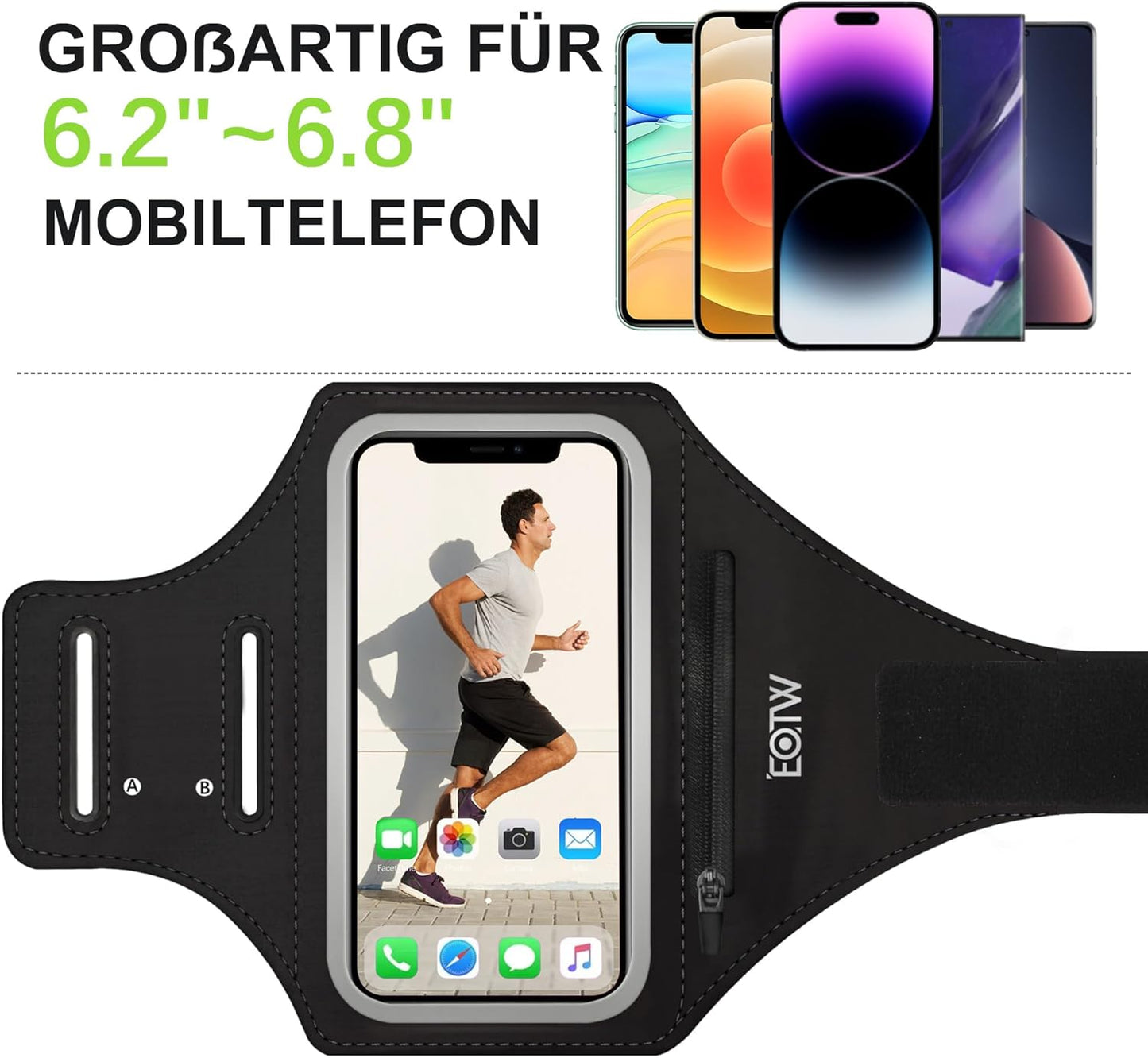EOTW Mobile Phone Armband Holder Jogging Sports Workout Arm Band Strap NEW