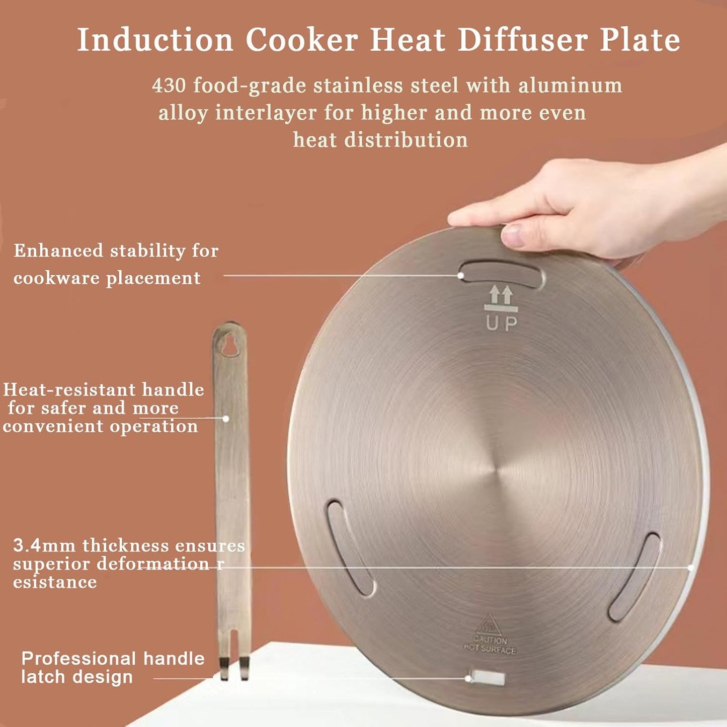 Elegant 11-Inch Rose Gold Heat Diffuser Plates for Gas & Electric Stoves NEW