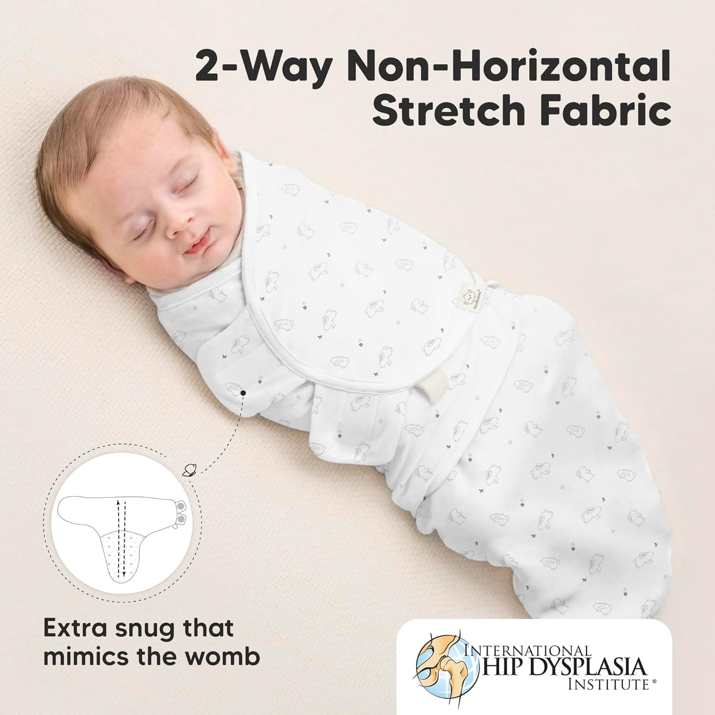 KeaBabies Organic Swaddles Baby Swaddle Sleep Sacks, Bunnies Pattern, One NEW