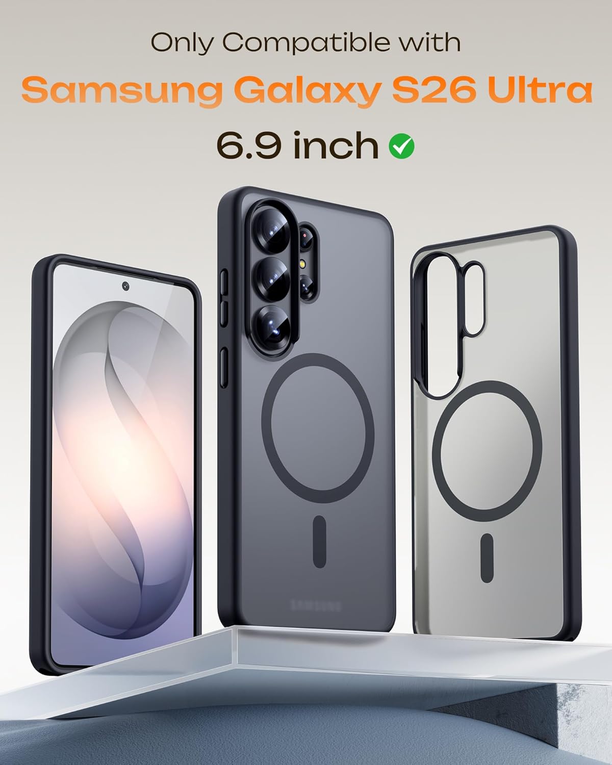 TOCOL Phone Case for Samsung Galaxy S26 Ultra with Magnetic Ring Black NEW