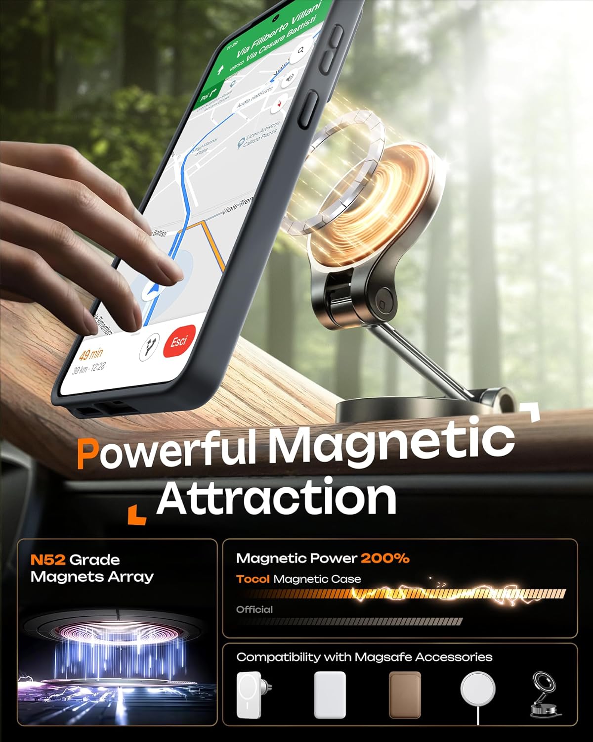 TOCOL Phone Case for Samsung Galaxy S26 Ultra with Magnetic Ring Black NEW