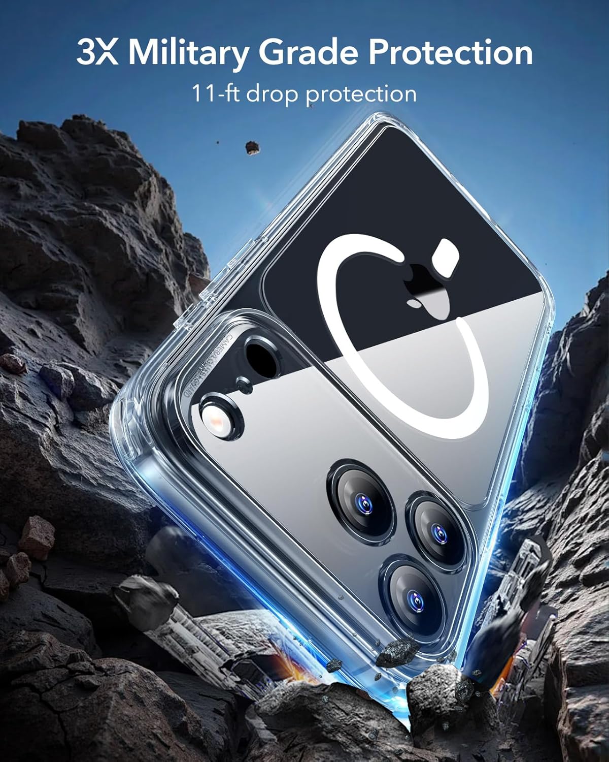 ESR Clear Protective Phone Case for iPhone 17 Pro Max with Camera Cover NEW
