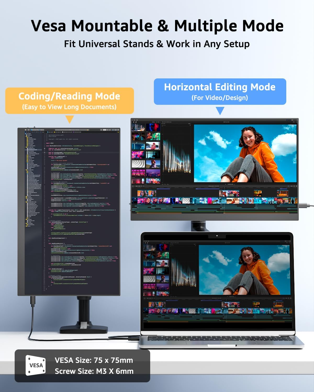 Yodoit 15.6 Monitors Inch FHD IPS Portable Monitor Laptop External Display NEW