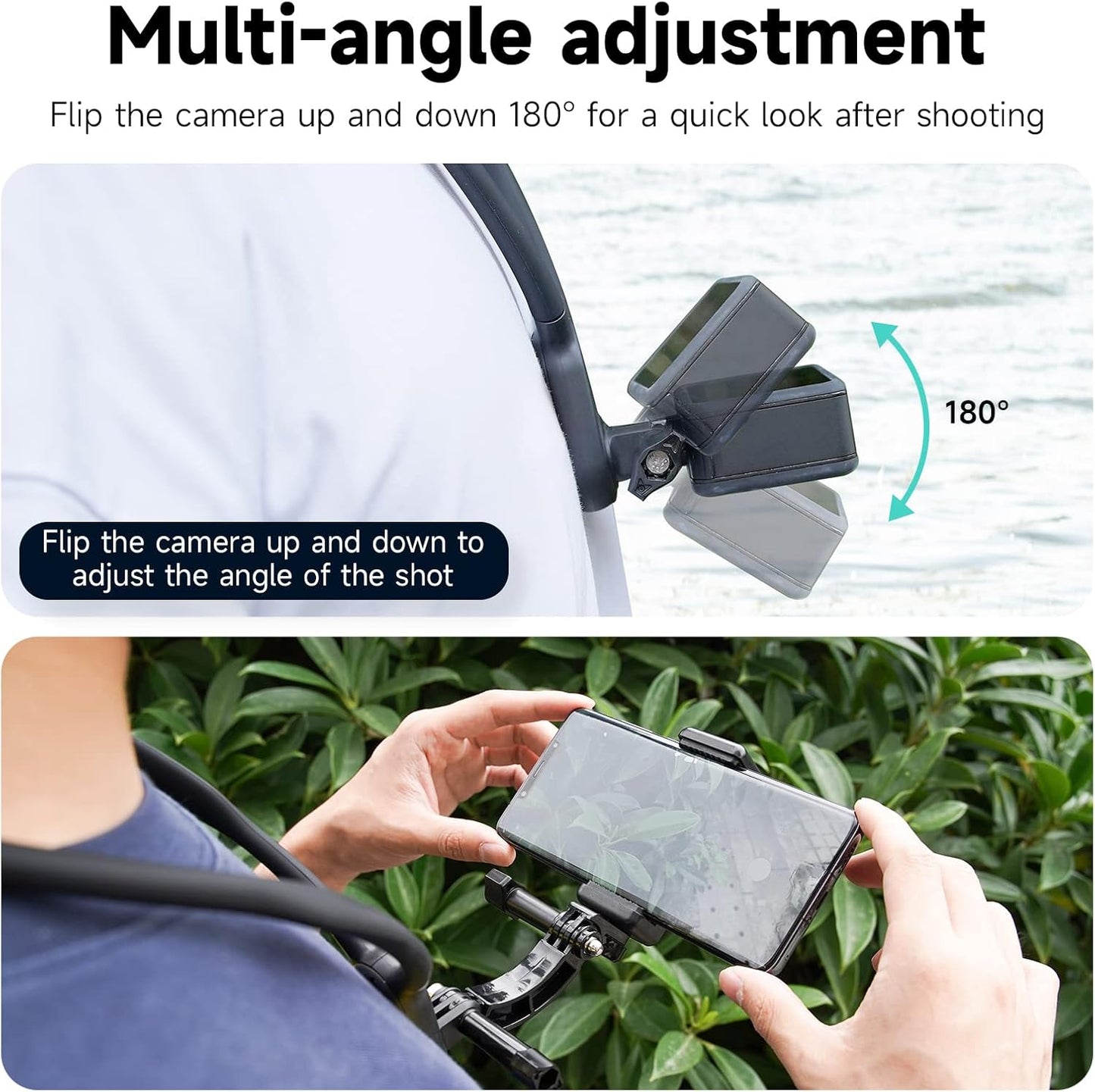TELESIN Camera Mounts & Clamps Neck Mount Phone Clip Kit for GoPro Insta360 NEW