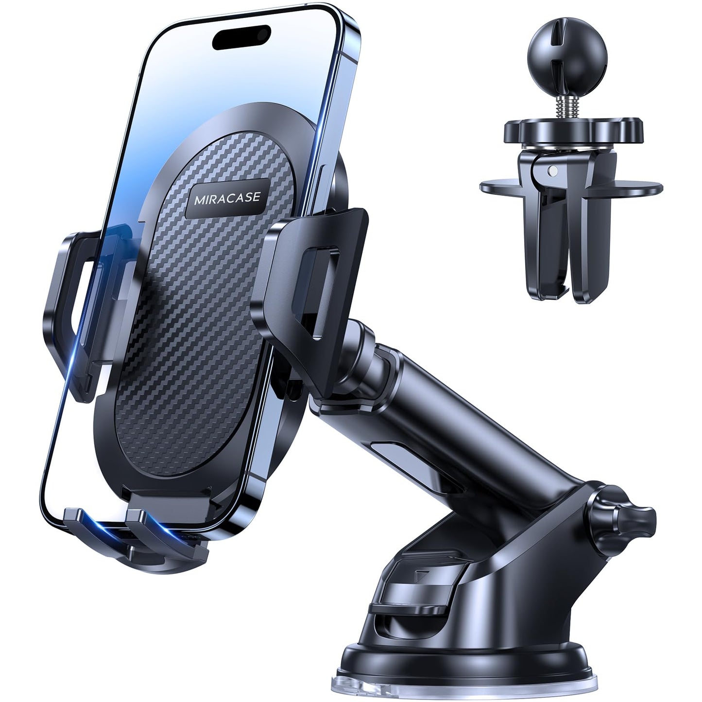 Miracase Universal Black Mobile Phone Holder Car Mount Secure Suction NEW