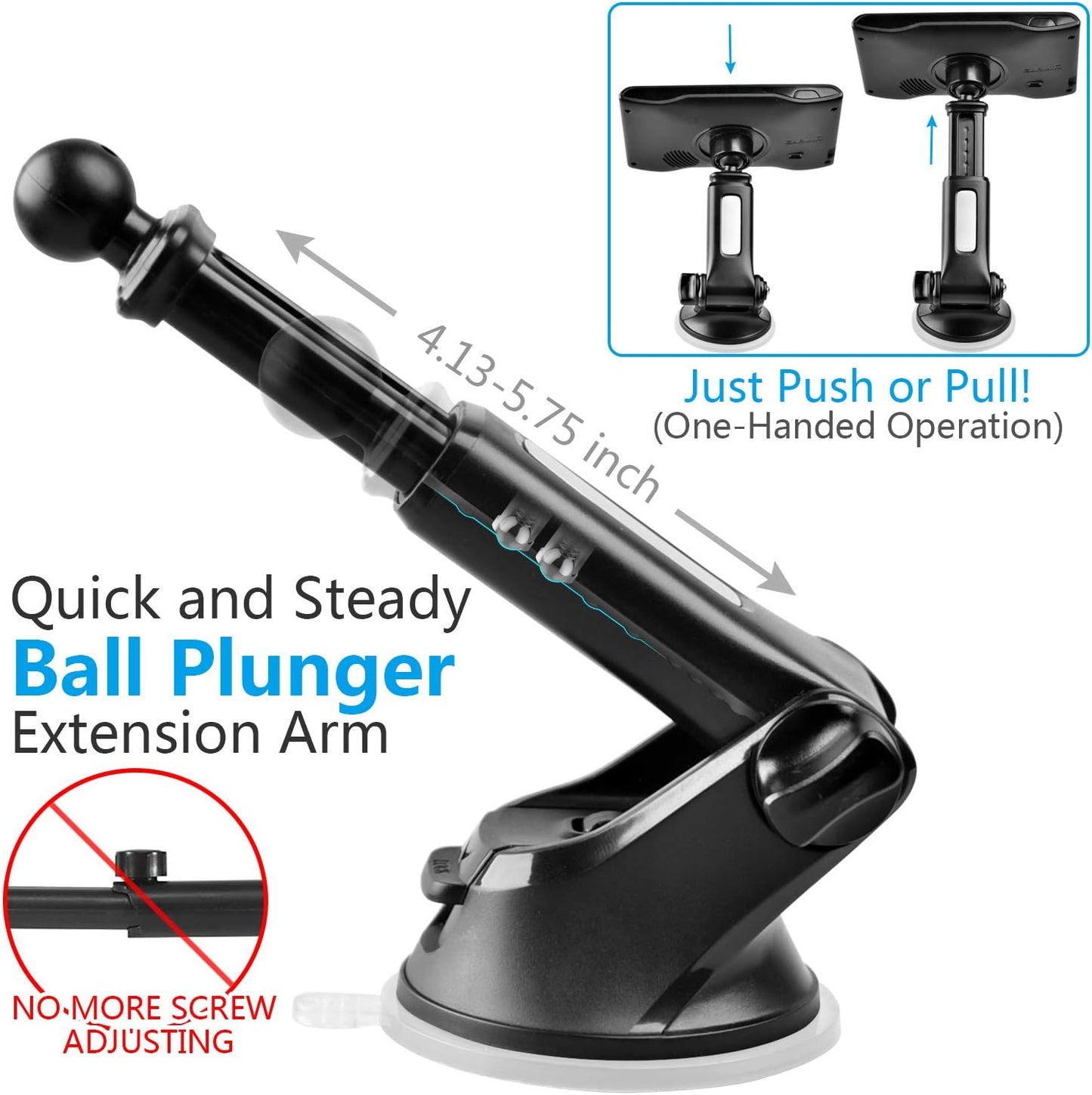 1Zero Handlebar Mount Suction Cup Replacement Quick Ball Plunger Arm for DEMO