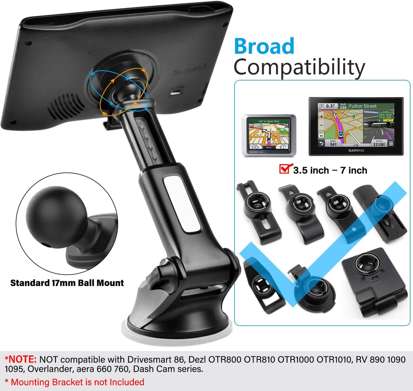 1Zero Handlebar Mount Suction Cup Replacement Quick Ball Plunger Arm for DEMO