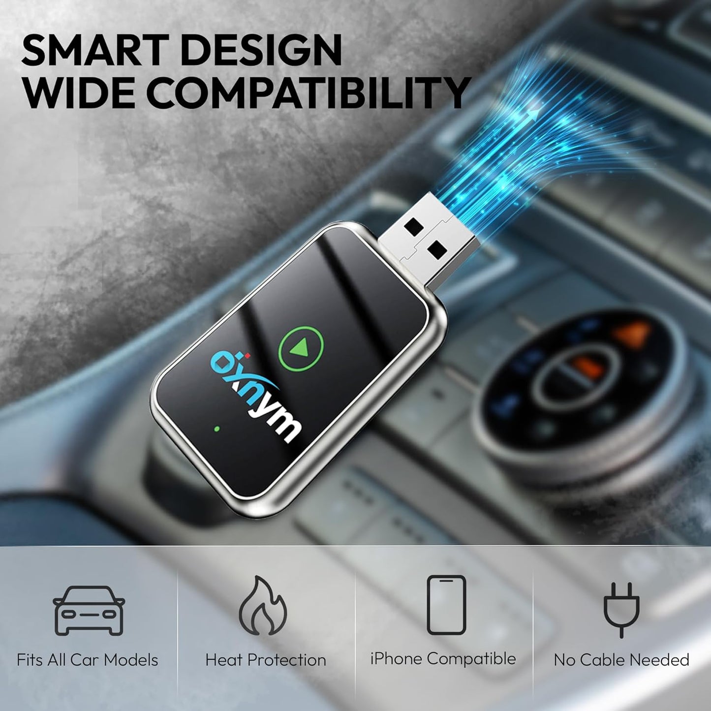 OXNYM Wireless Apple CarPlay & Android Auto Input Adapter for Seamless DEMO