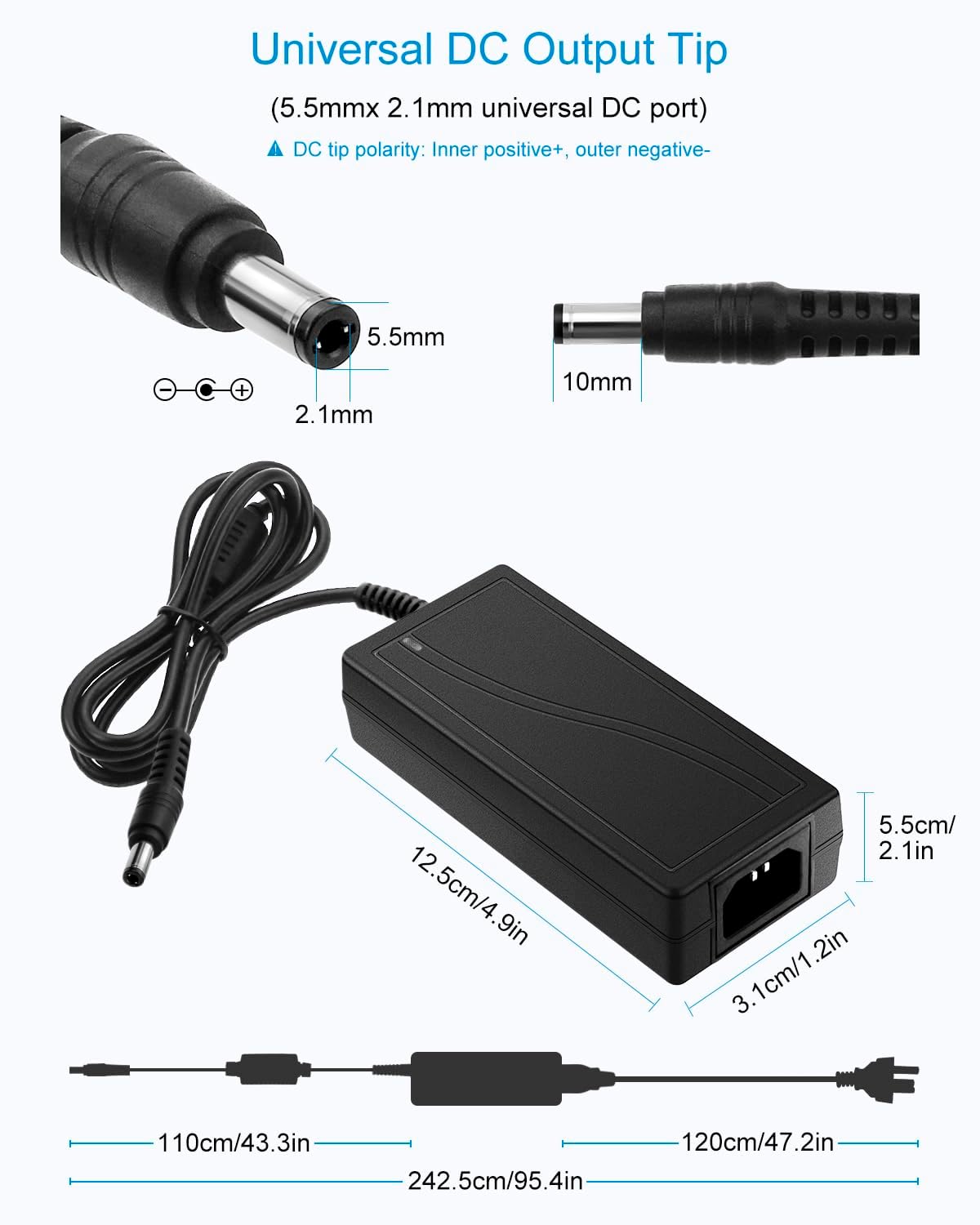 ALITOVE 72W AC Adapters AC to DC Adapter Power Supply Converter 220V 24V DEMO