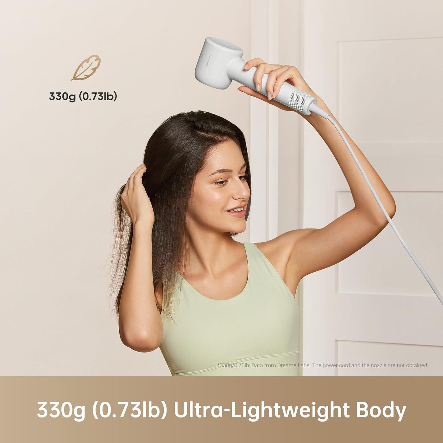 DREAME High-Speed Brushless Motor Hair Dryer in Gleam Gray for All Types NEW