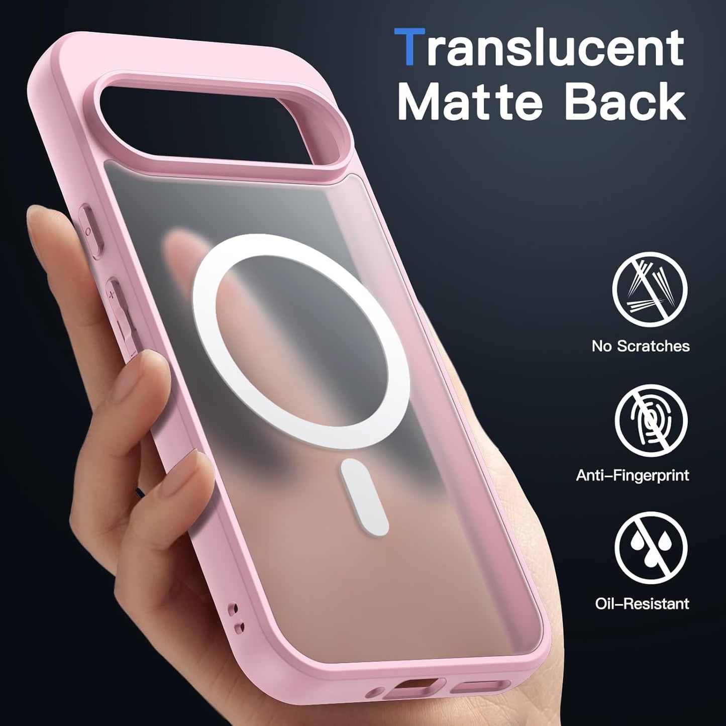 JETech Magnetic Case for Google Pixel 9/9 Pro 2024 Quartz Rose Phone Cases NEW