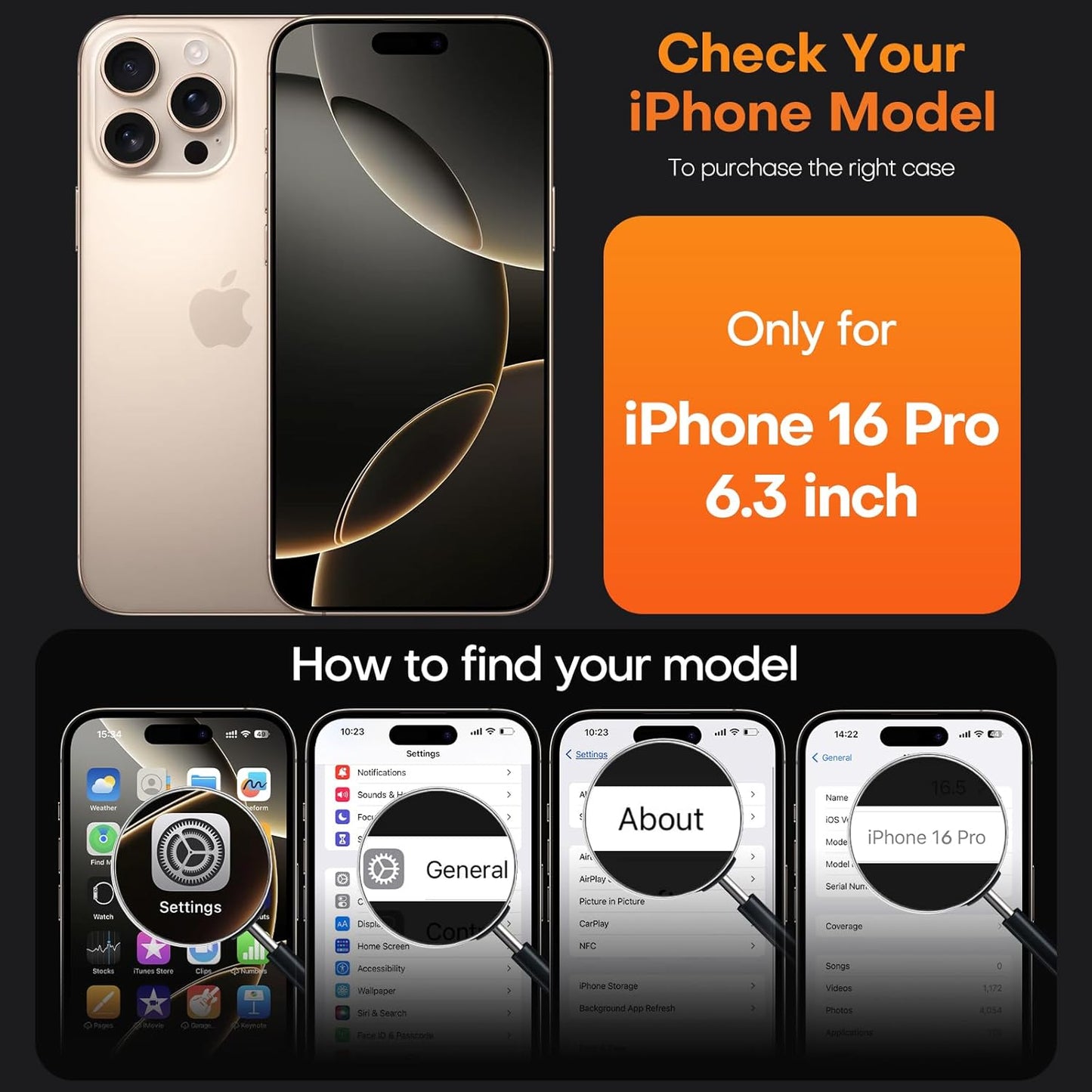 TAURI Clear Magnetic Phone Case for iPhone 16 Pro - Transparent Protective DEMO