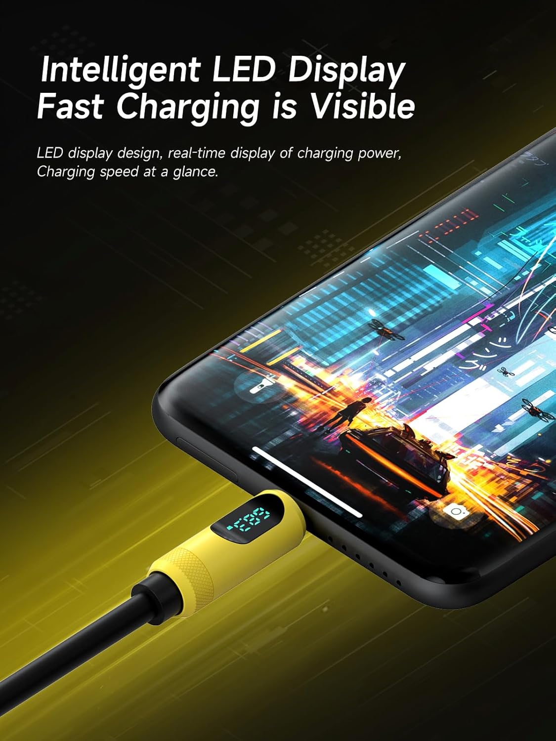 Hagibis USB USB Cables C Cable LED Display Silicone 240W Fast Charging NEW