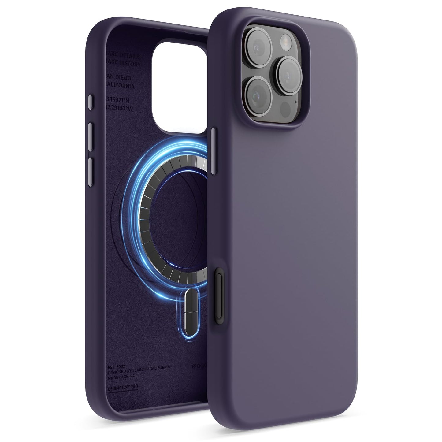 elago Magnetic Silicone Phone Case for iPhone 16 Pro Max 6.9 Inch Deep NEW