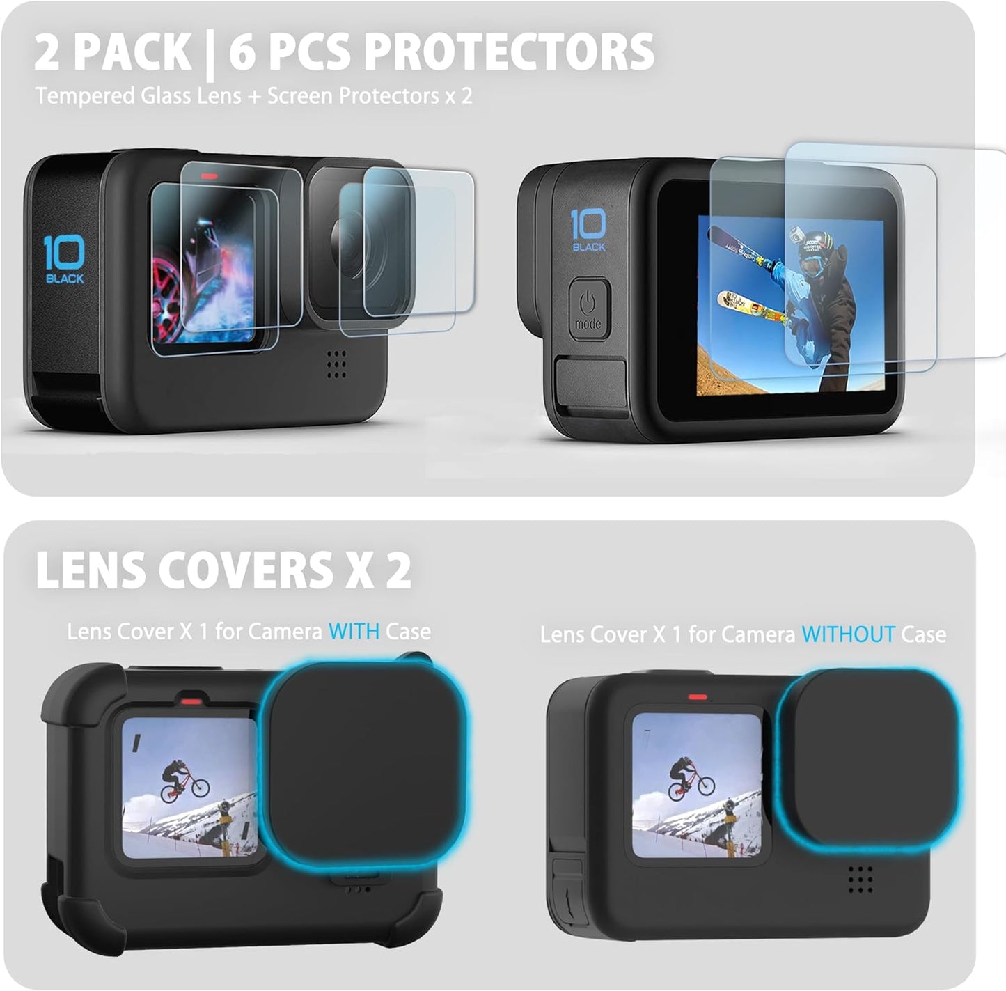 FiTSTILL Silicone Sleeve Case for GoPro Hero12/11/10/9 Black - Durable DEMO