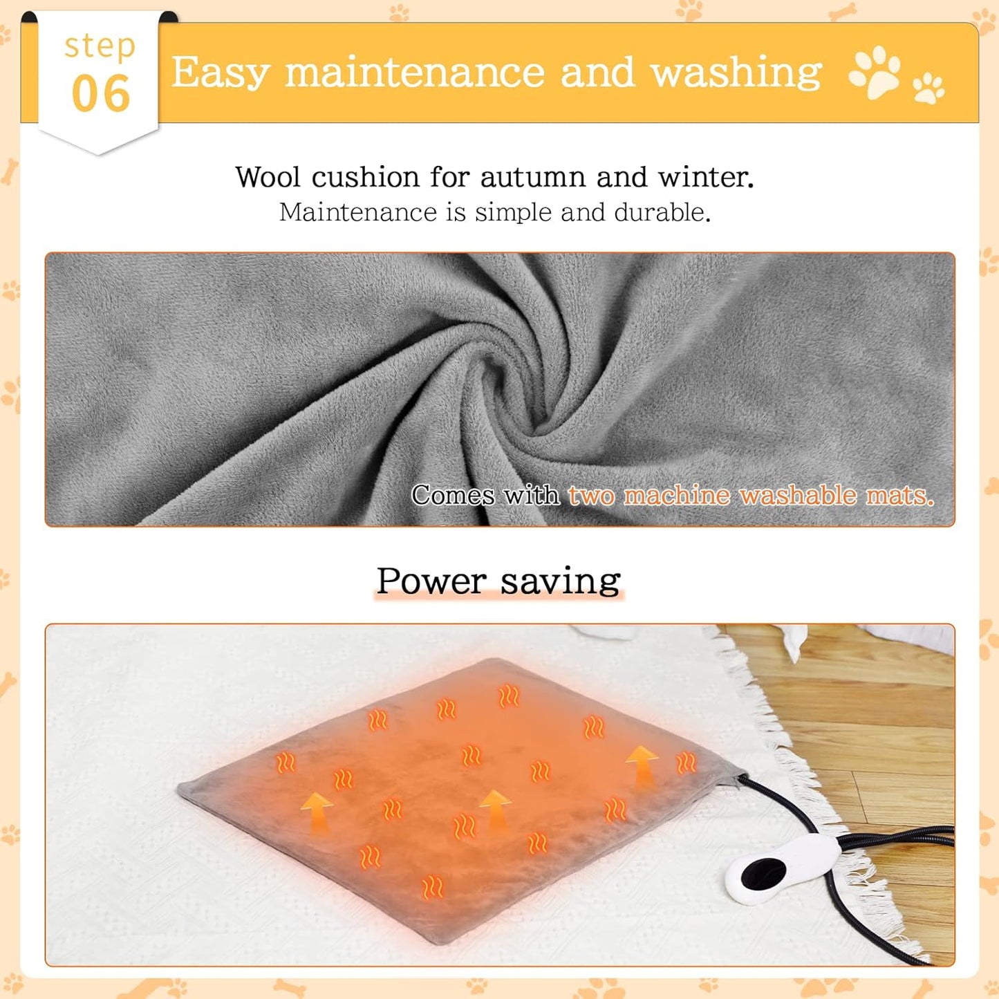 Soft Waterproof Heating Pet Bed Mats - Grey 30x25cm Cushioned Pad Size NEW