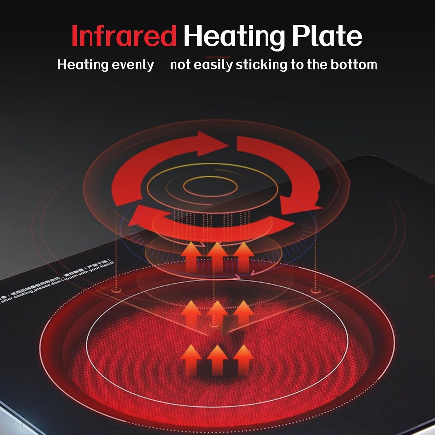 Portable 2200W Electric Ceramic Cooktop Hot Plate, Silver, 453x83x338mm DEMO