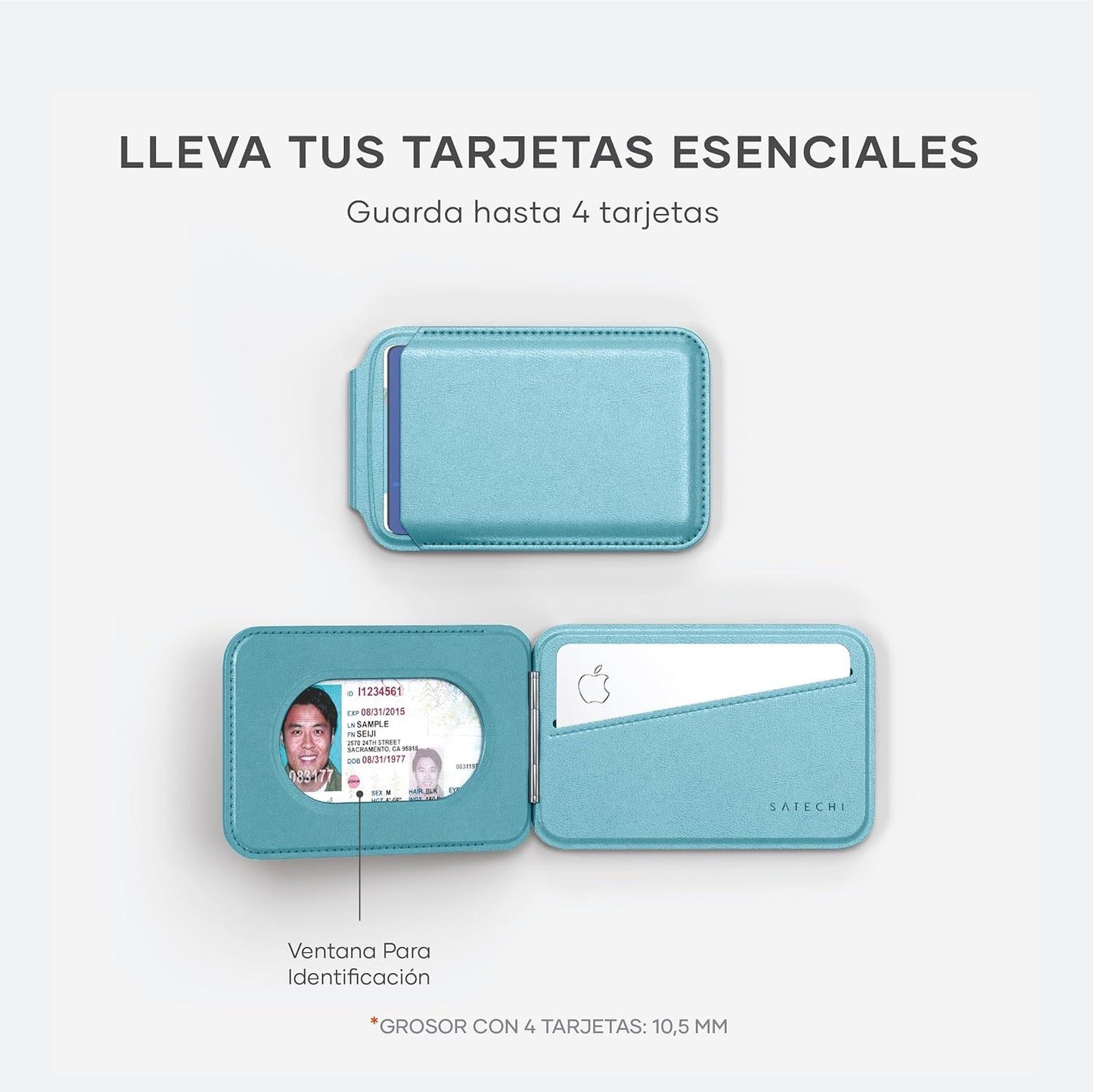 Satechi Magnetic MagSafe Wallet Adhesive Card Holder 4 Slots Light Blue DEMO