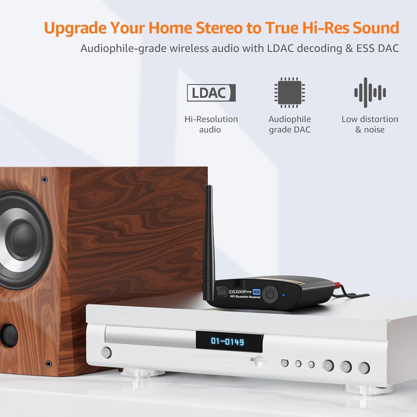 1Mii Bluetooth Amplifiers 5.3 Wireless Audio Adapter for Home Stereo DEMO