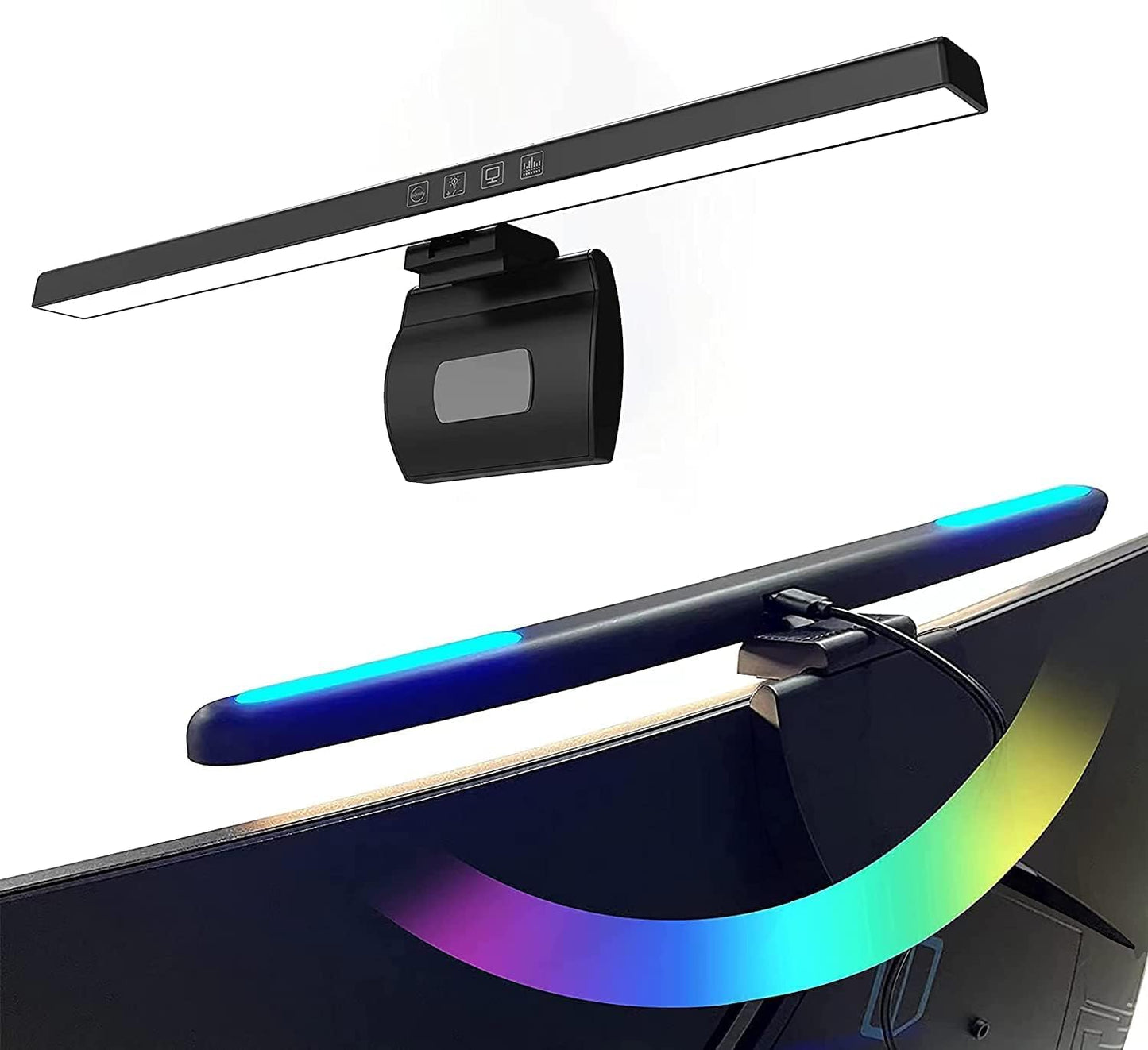 RGB Backlight LED Desk Lamp with Eye-Caring Monitor Light Bar Size NEW