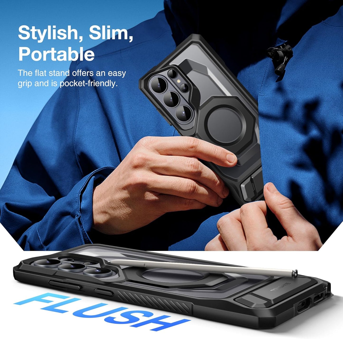 Tongate Magnetic Phone Case with Aluminum Alloy Kickstand for Galaxy S26 NEW