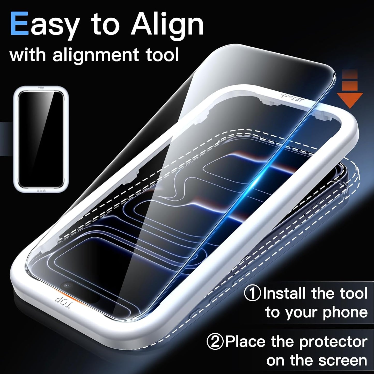 JETech Matte Black Phone Case for iPhone 17 Pro Max 6.9-Inch with Tempered DEMO