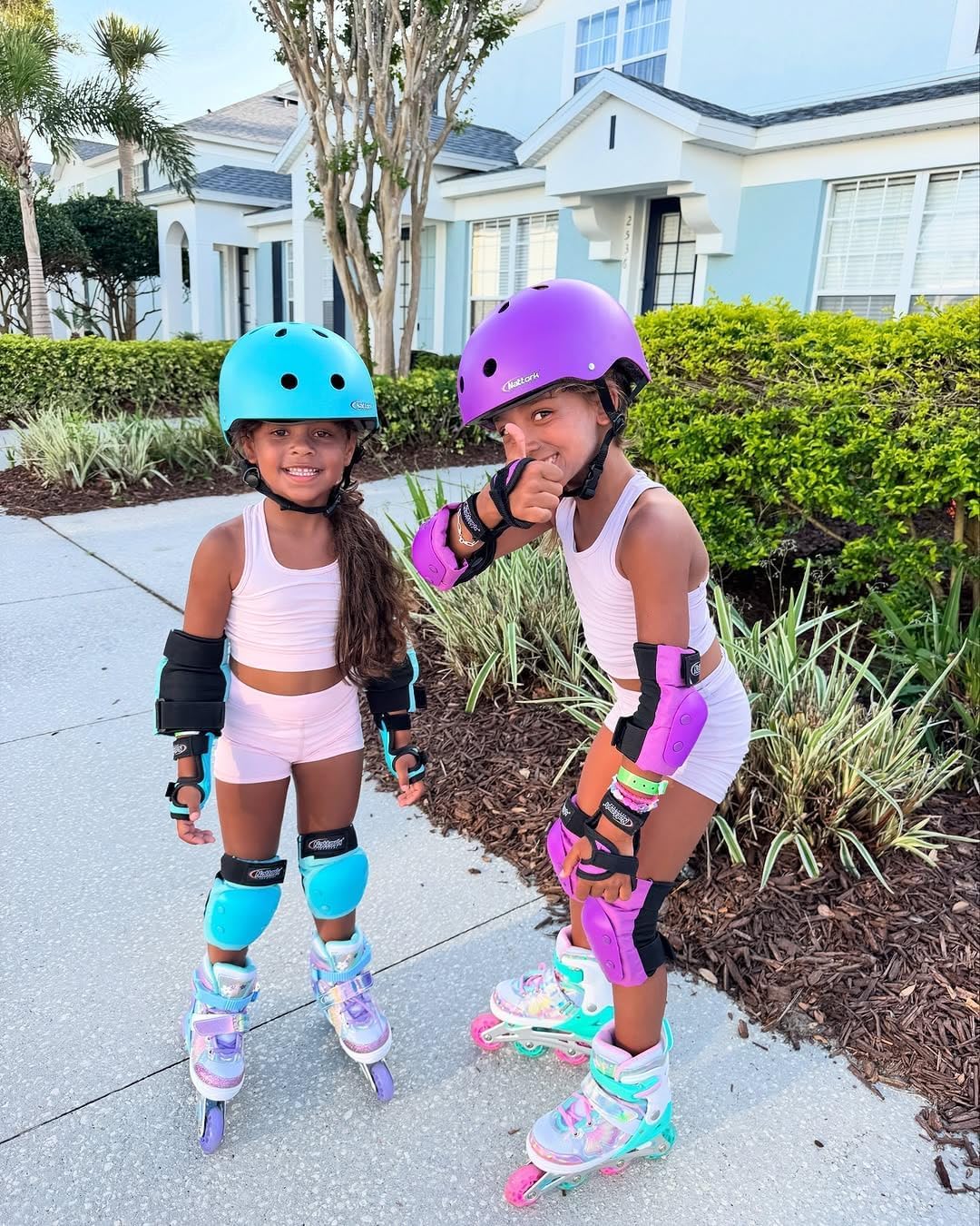 Nattork Kids Inline Skates Adjustable Butterfly & Flower Rose Large(5-8US) NEW