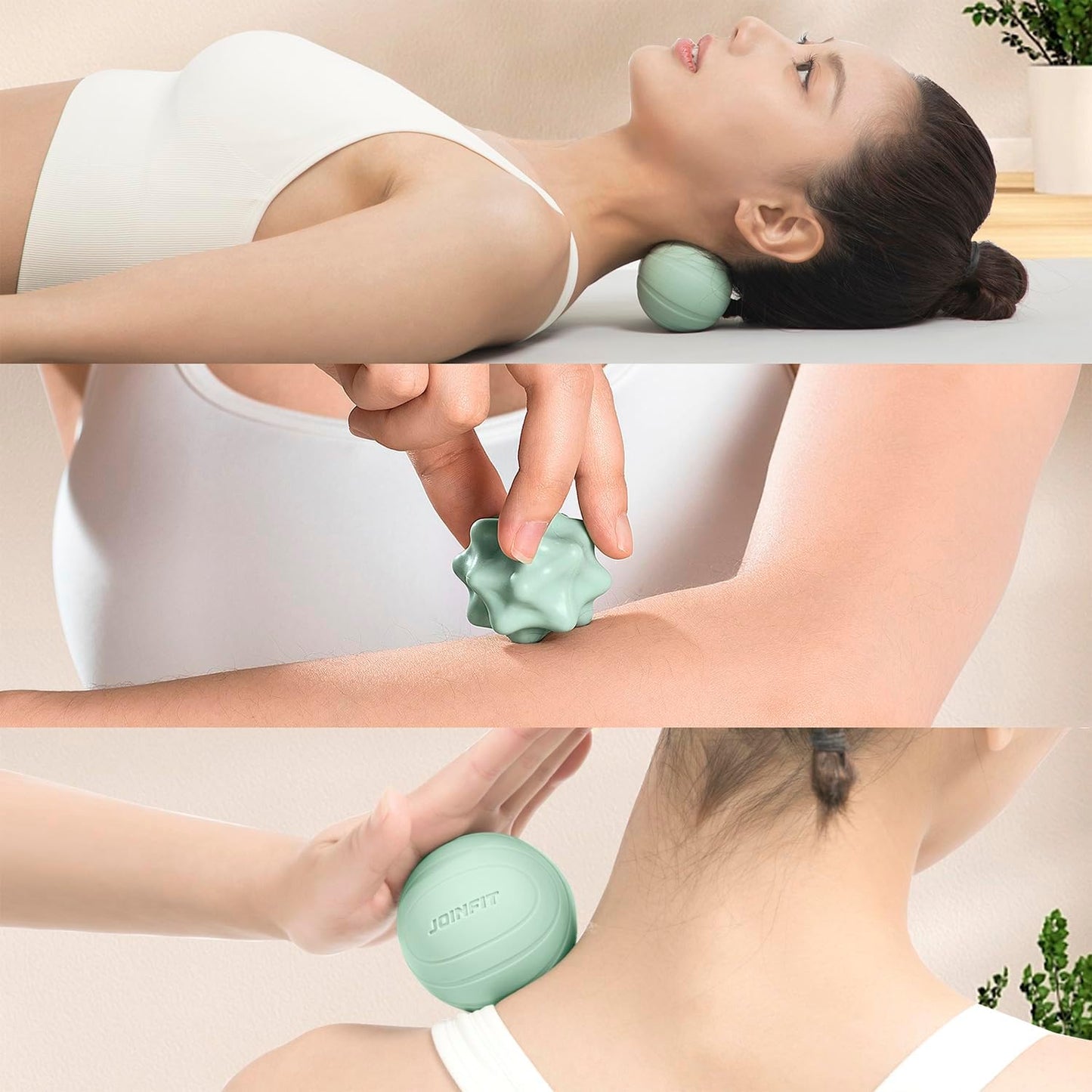 JoinFit Light Blue Massage Therapy Balls Set Spiky Lacrosse Peanut 3pcs NEW