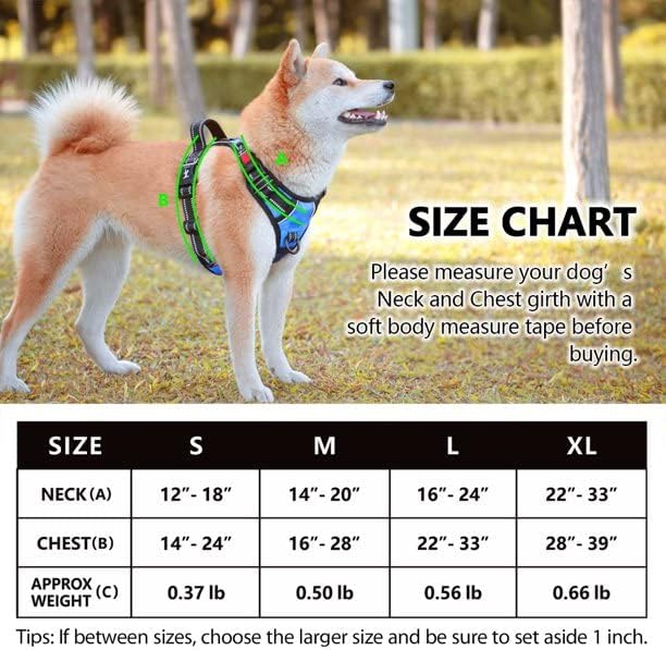 PoyPet Adjustable Blue Dog Vest Harness with Reflective Strips, Medium Size NEW