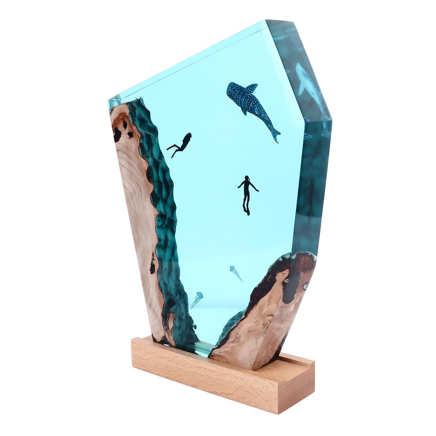 Multicoloured Resin Whale Diver Decorative Night Light Lamp for Home Decor DEMO